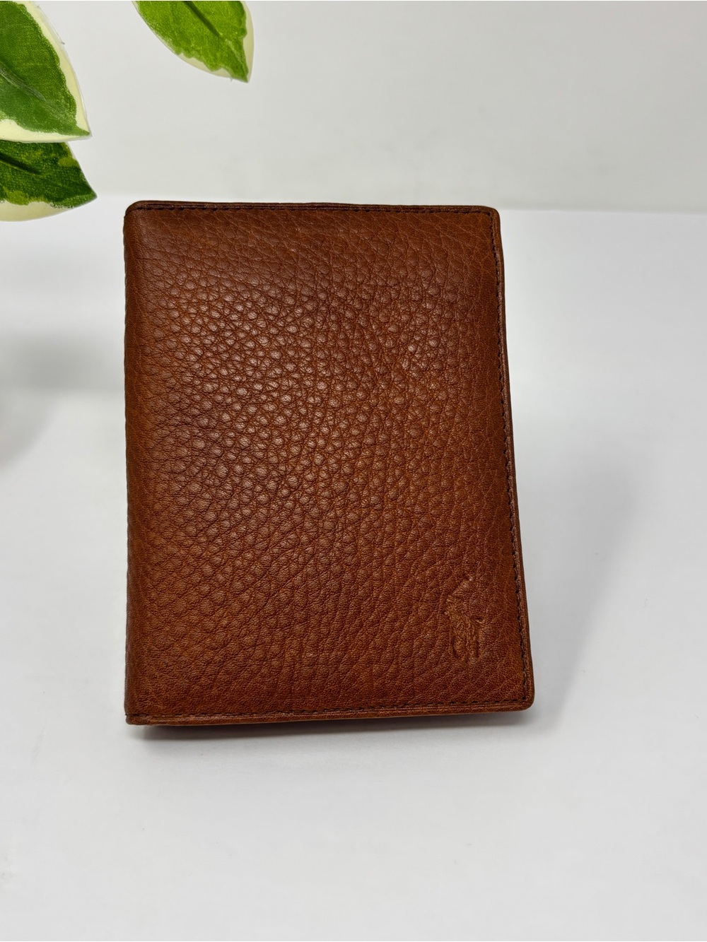 Polo RALPH LAUREN Brown Pebbled Leather Wallet